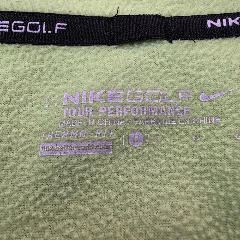 Nike Jacket Men's Large Black Hypervis 1/2 Zip Cover-Up Rory‎ McIlroy Golf Neon
